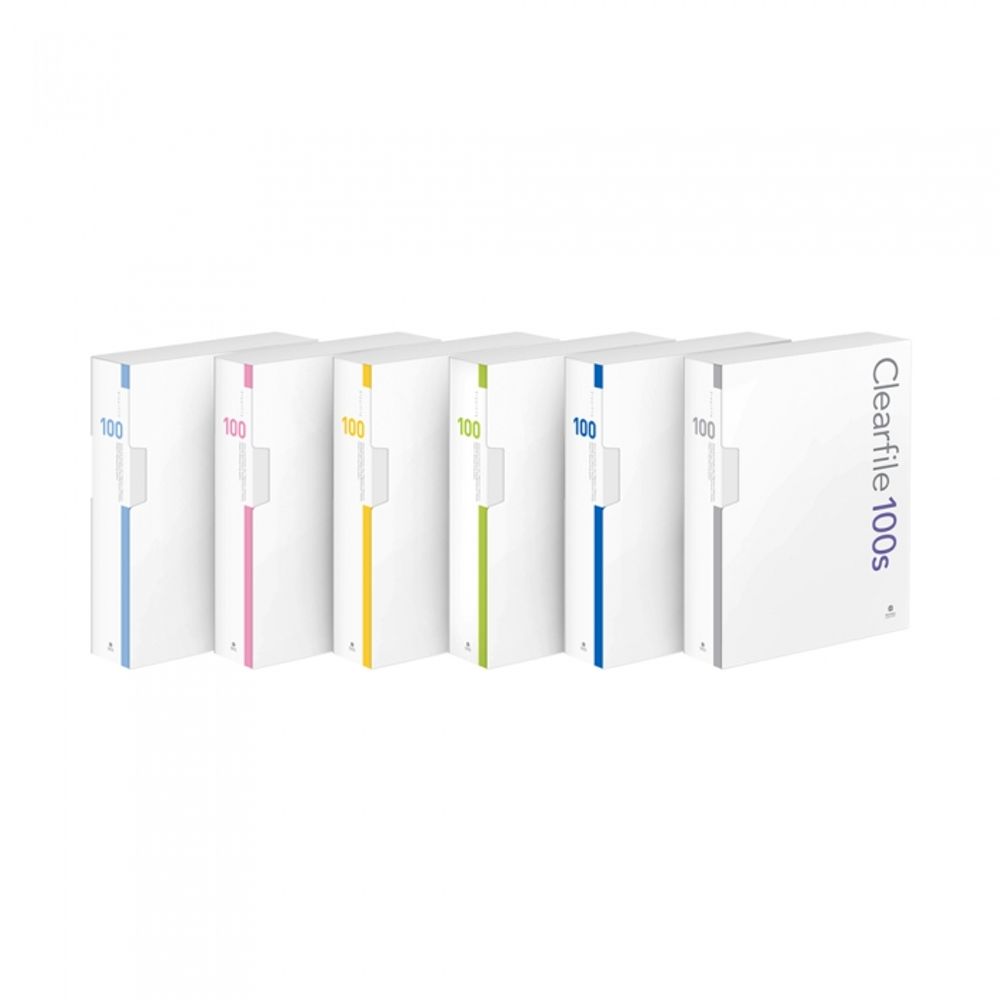 Munhwa Jumbo Index Clear File F526A-7 with Protective Case | A4 Size | 100 Pockets | 6 Color Options | Heavy-Duty Storage | Made in Korea